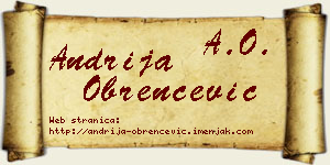 Andrija Obrenčević vizit kartica